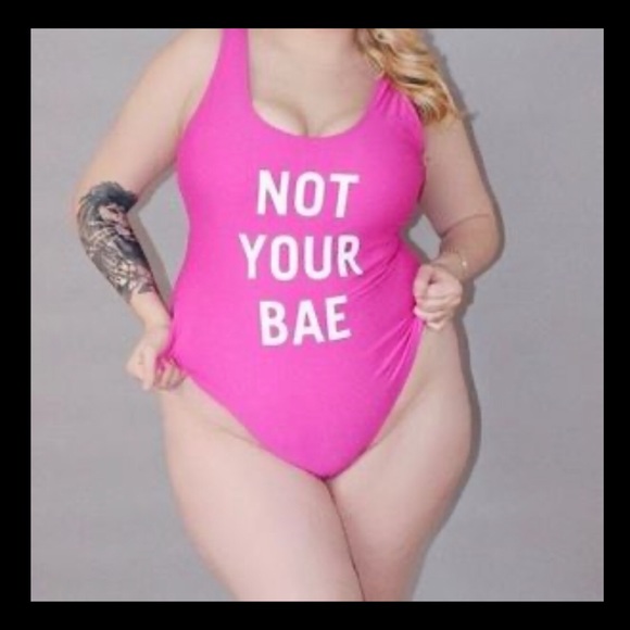 SOLD! Forever 21 Swim | Plus Suit Not Your Bae 0X - Picture 2 of 6